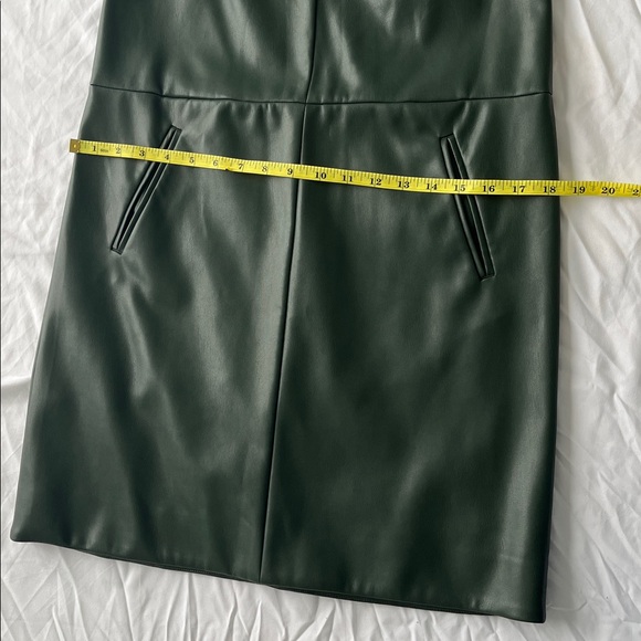 Ann Taylor Petite Green Leather Mini Dress with Pockets - Picture 16 of 16
